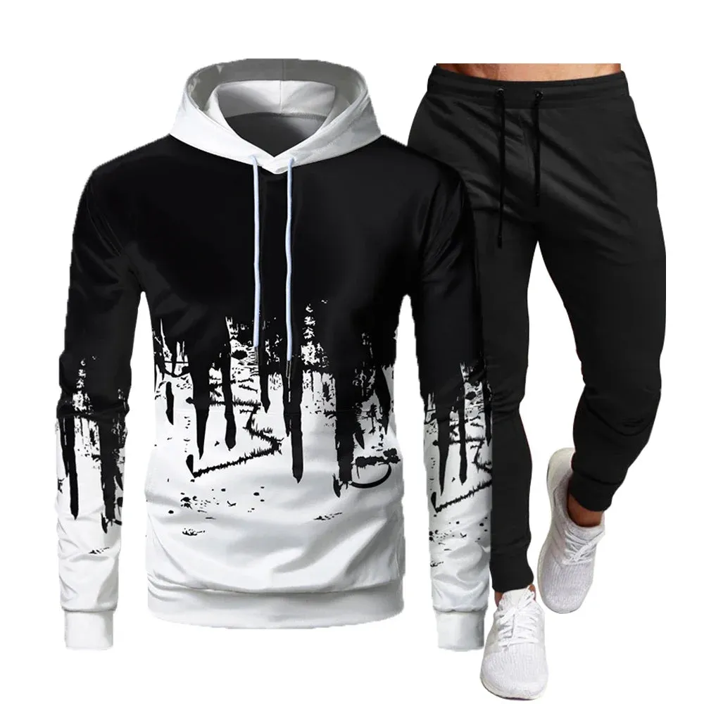 Warm Fleece Hoodie 2 Pieces Set