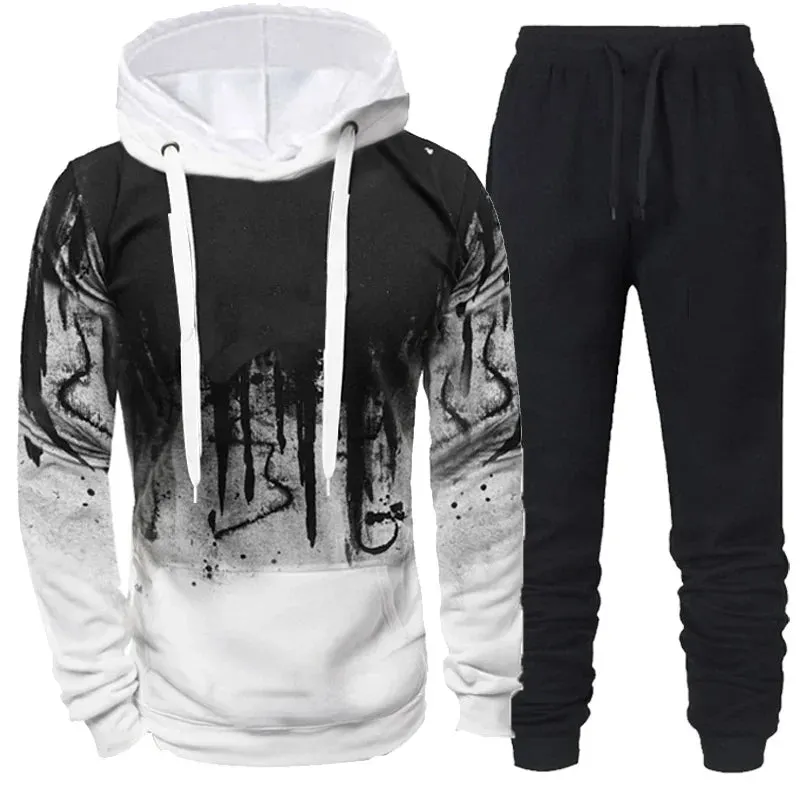 Warm Fleece Hoodie 2 Pieces Set