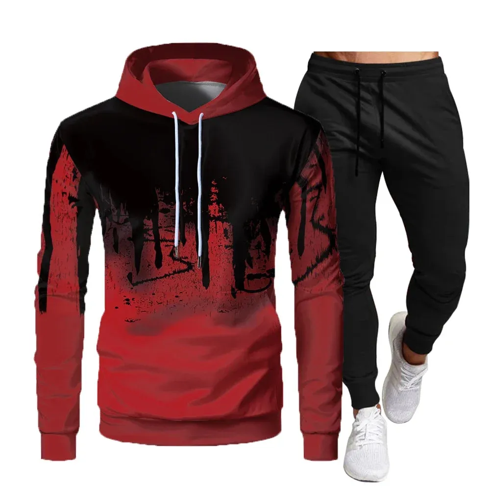 Warm Fleece Hoodie 2 Pieces Set