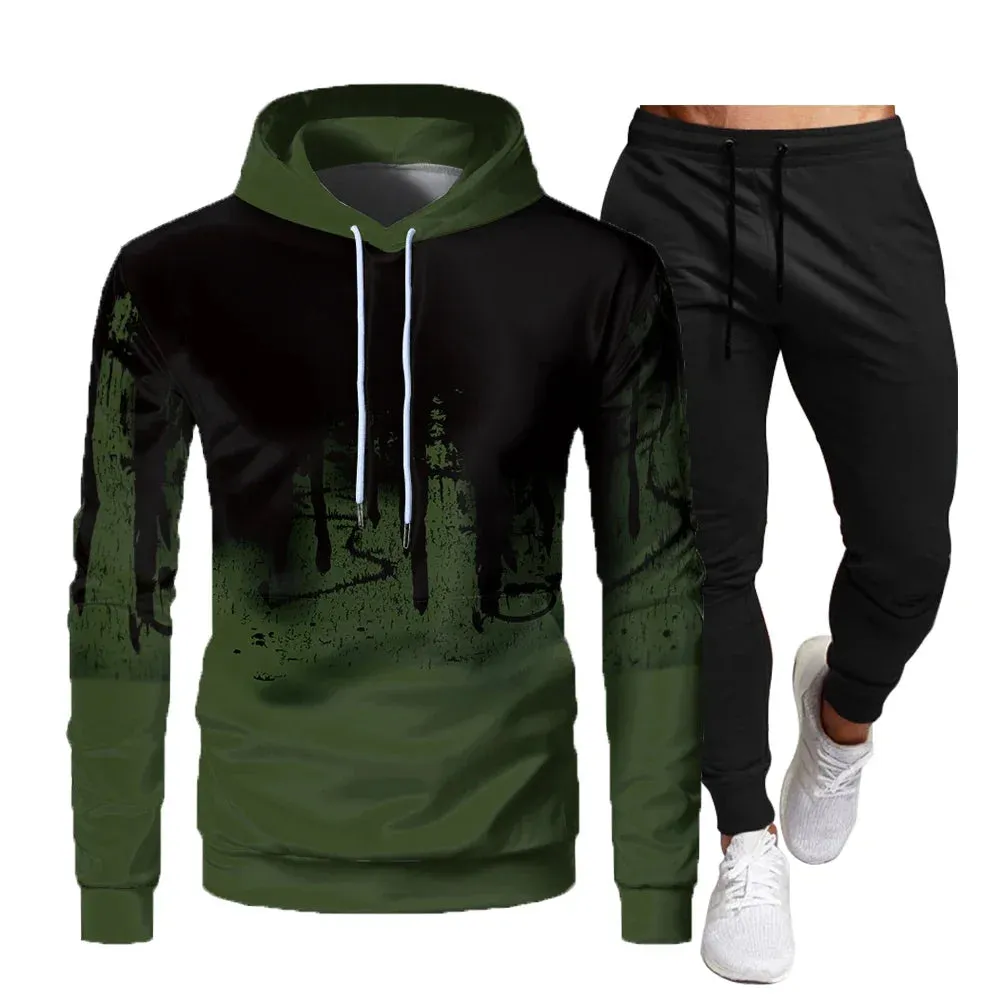 Warm Fleece Hoodie 2 Pieces Set