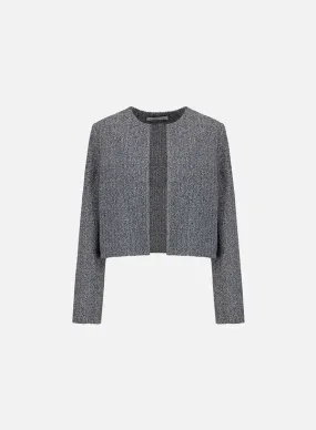 Womens Collarless Jacket w/ S.P. Bicolour Frise