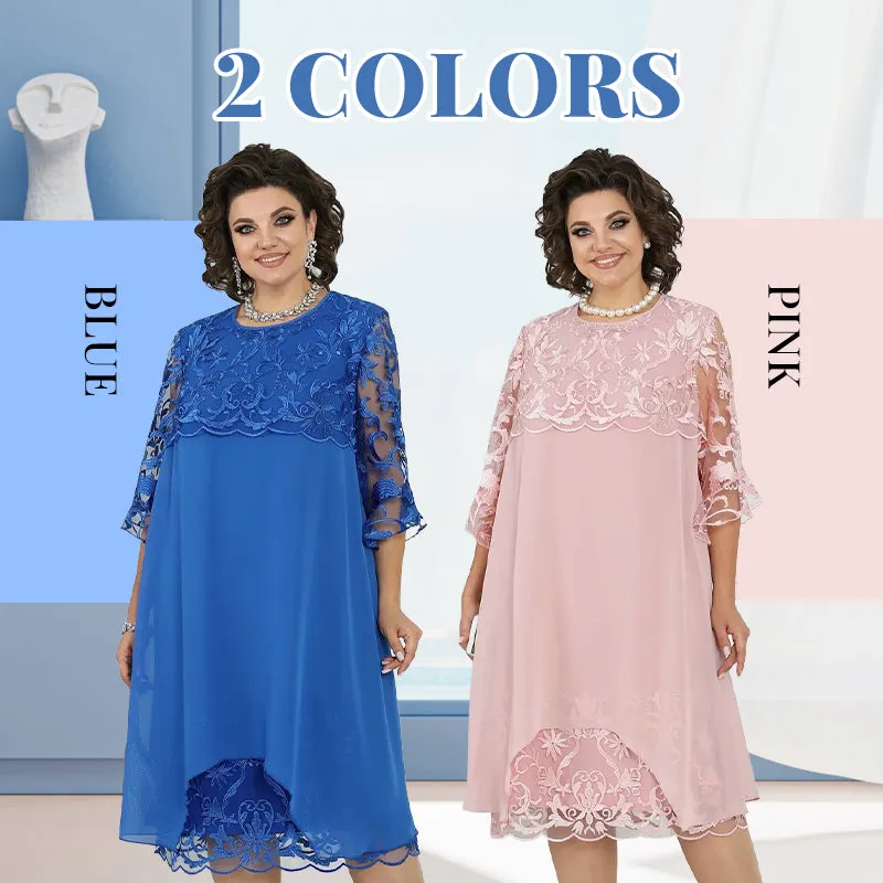  Women's Loose Fit Lace Midi Dress