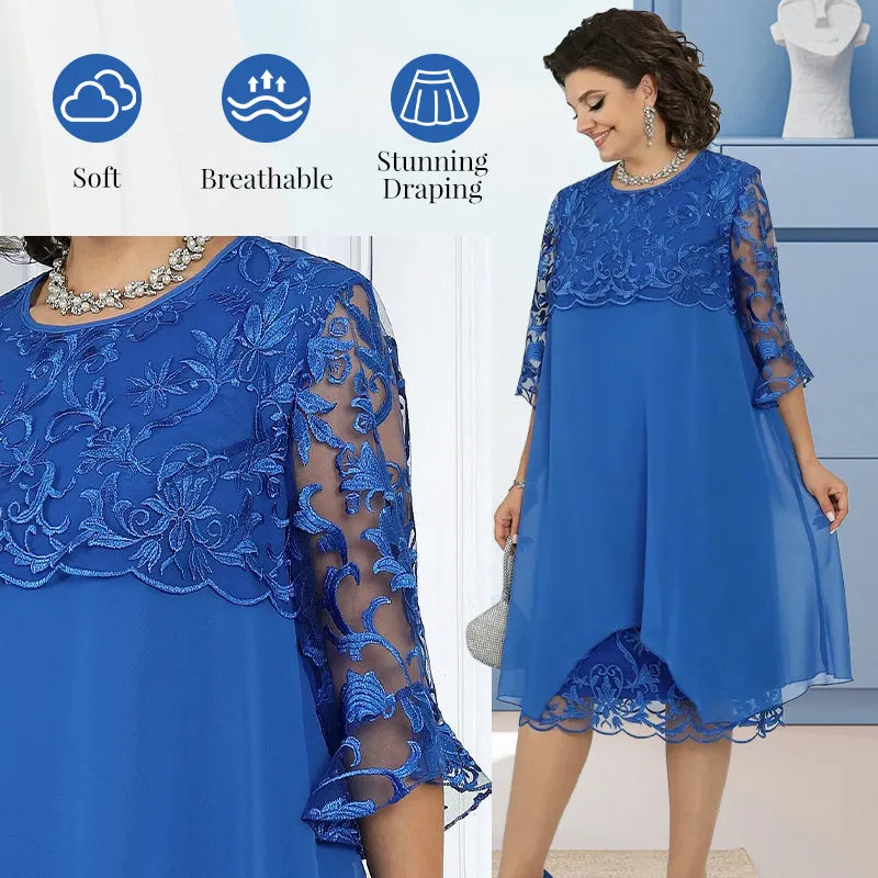  Women's Loose Fit Lace Midi Dress